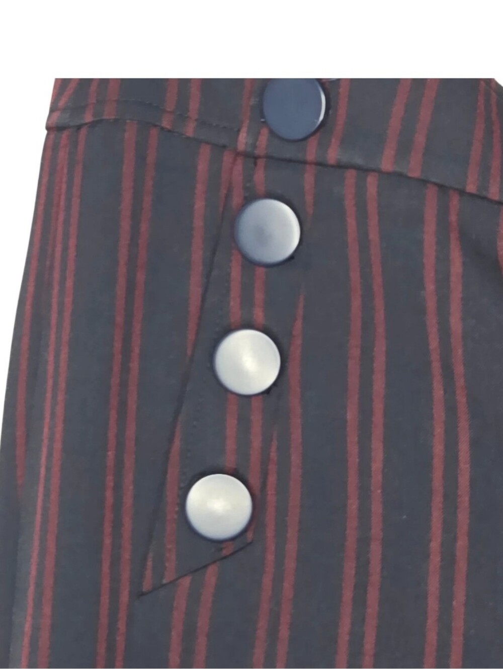 LOFT Womens Navy Blue Red Striped Marisa Trouser Pants Size 6 - Picture 4 of 11